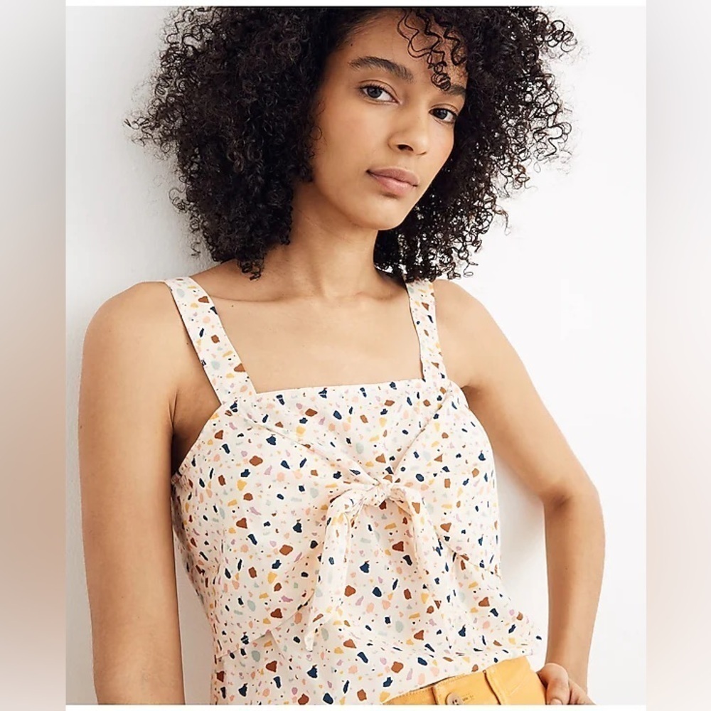 Madewell | Twist Knot Tie-Front Cami‎ Top in Terrazzo Confetti Print Size 12